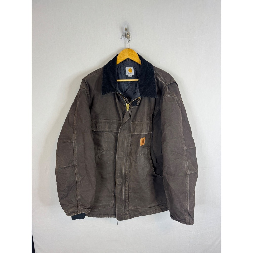 Carhartt C26 DKB Arctic Quilt Lined Sandstone Traditional Coat Dark Brown XL